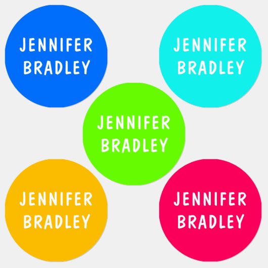 Aangepaste persoonlijke naam moderne Neon Boy Girl Labels (Groep)