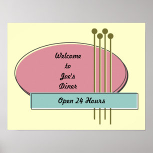 Aangepaste persoonlijke retro 50s stijladvertentie poster