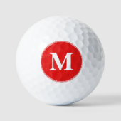 Aangepaste Persoonlijke Rood Witte Gemonogrammeerd Golfballen (Voorkant)