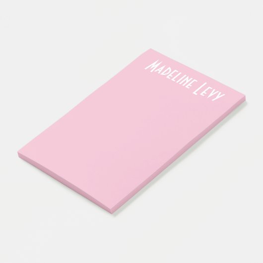 Aangepaste persoonlijke roze advertentie met naam post-it® notes (Schuin)