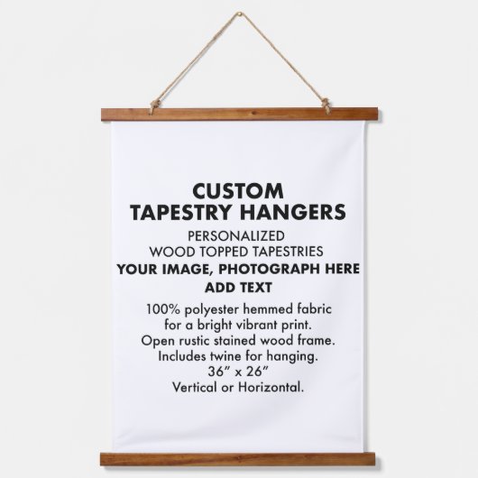 Aangepaste persoonlijke TAPESTRY-HANGERS 26 x 36 i Hangend Wandkleed (Voorkant 2)