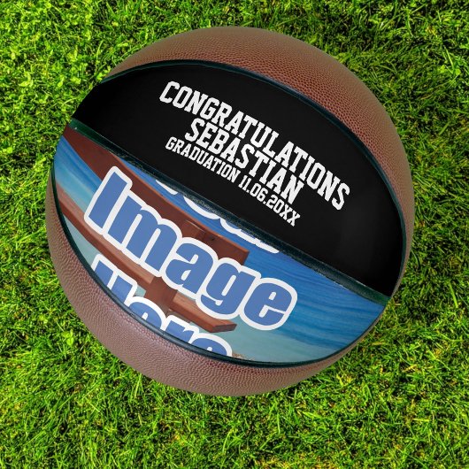 Aangepaste persoonlijke tekst en foto-cadeauidee basketbal