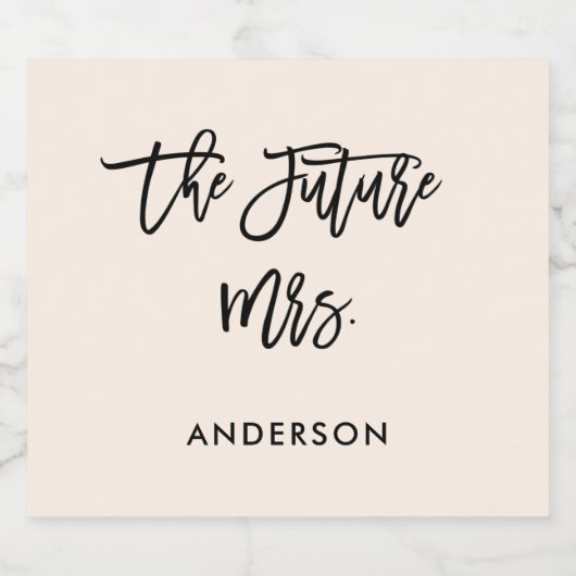 Aangepaste persoonlijke toekomst mevrouw Engaged Sparkling Wijnetiket (Enkel label)