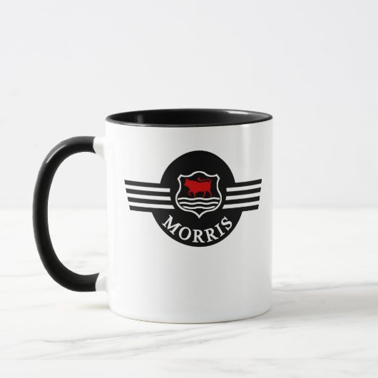 Aangepaste persoonlijke witte Morris Minor mok (Links)