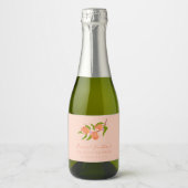 Aangepaste perzik fruit boho koppels douche mini sparkling wijnetiket (Voorkant)