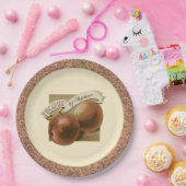 Aangepaste  perziken Elegant Retro Recipes Papieren Bordje (Feest)