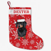 Aangepaste Pet Dog | Dachshund Gift Kleine Kerstsok (Voorkant)