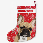 Aangepaste Pet Dog | Fawn French Bulldog Gift Kleine Kerstsok (Achterkant)