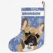 Aangepaste Pet Dog | Fawn French Bulldog Gift Kleine Kerstsok (Achterkant)
