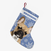 Aangepaste Pet Dog | Fawn French Bulldog Gift Kleine Kerstsok (Voorkant (Hangend))