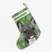 Aangepaste Pet Dog | Franse Bulldog Gift Kleine Kerstsok (Achterkant (Hangend))