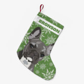 Aangepaste Pet Dog | Franse Bulldog Gift Kleine Kerstsok (Voorkant (Hangend))