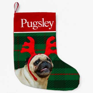 Aangepaste Pet Dog Photo Holiday Persoonlijke Pug Kleine Kerstsok