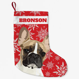 Aangepaste Pet Dog   Pied French Bulldog Gift Kleine Kerstsok