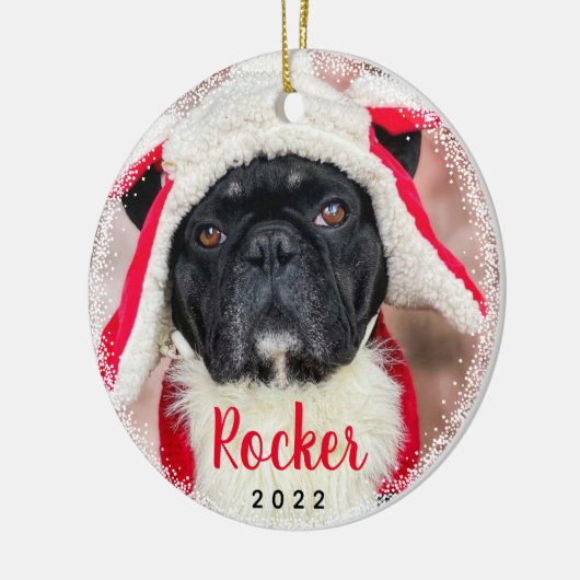 Aangepaste Pet Dog Puppy Holiday Keramisch Ornament (Links)