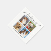 Aangepaste Pet Dog Wedding 4 Foto Drinken op Ameri Servet (Hoek)