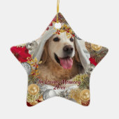 Aangepaste PET-FOTO-HERINNERING Kerstkrans Keramisch Ornament (Voorkant)