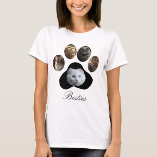 Aangepaste PET-fotocollage Paw Print Shape T-shirt