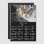 Aangepaste Pet Fotonaam 2025 Kalender Zwarte Magne (Voorkant / Achterkant)