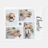 Aangepaste Pet Lover 4 Photo Collage Dog Fleece Deken (Voorkant (Horizontaal))