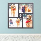 Aangepaste Pet Lover Paw Print Dog Photo Collage (Insitu (Houten vloer))