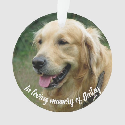 Aangepaste pet memorial foto aandenken | liefdevol ornament (voorkant)