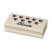 Aangepaste Pet Name Paw Prints Handtekening Rubberstempel (Stempel)
