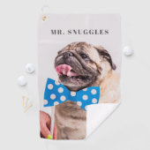 Aangepaste Pet Name Typografie en Foto Golfhanddoek (Insitu)