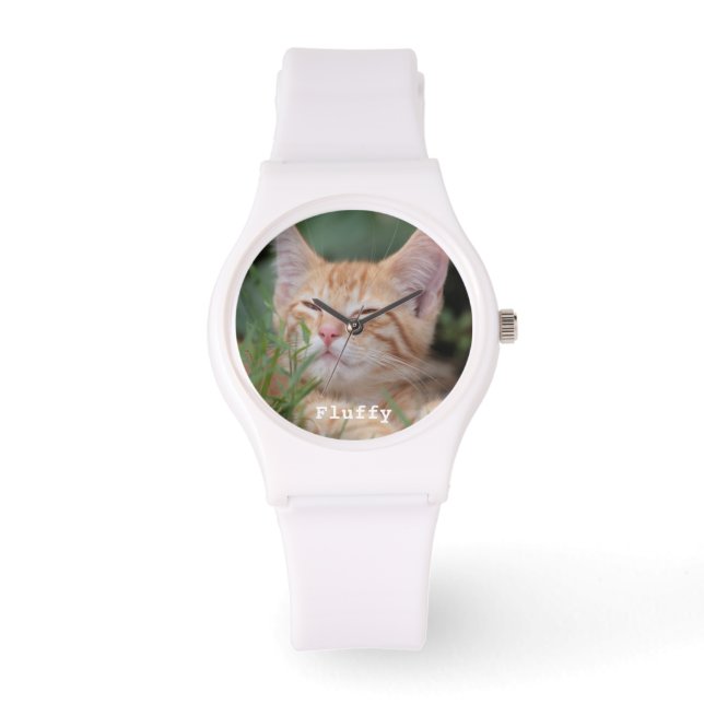 Aangepaste Pet Photo Watch Horloge (Voorkant)