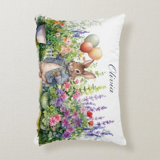 Aangepaste Peter de konijn ballonnen tuin Accent Kussen (Voorkant(Verticaal))