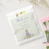 Aangepaste Peter het konijn Baby shower Dank U Bedankzakje (Gezegeld)
