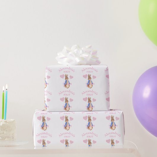 Aangepaste Peter het konijn Eerste Verjaardag Cadeaupapier (Feestgeschenken)