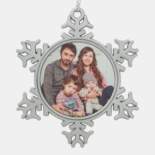 Aangepaste Pewter Snowflake Ornament (Voorkant)