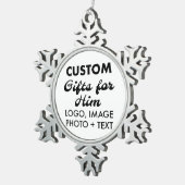 Aangepaste Pewter Snowflake Pet Memorial Ornament (Rechts)