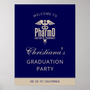 Aangepaste PharmD Graduation Party Welkomstbord Poster