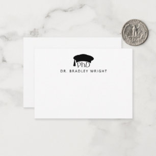 Aangepaste PhD Doctoraat Hoed Doctoraal Afstuderen Notitiekaartje