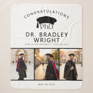 Aangepaste PhD Doctoraat Hoed Doctoraat Afstuderen Sherpa Deken