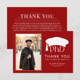 Aangepaste PhD Doctoraat Hoed Doctoraat Diploma Af Bedankkaart