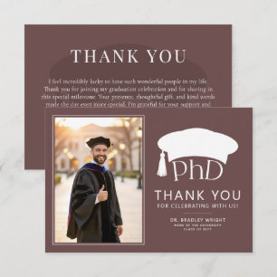 Aangepaste PhD Doctoraat Hoed Doctoraat Diploma Af Bedankkaart