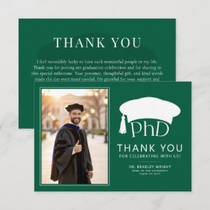 Aangepaste PhD Doctoraat Hoed Doctoraat Diploma Af Bedankkaart