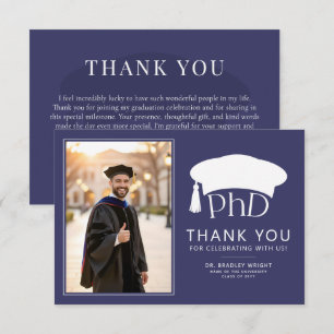 Aangepaste PhD Doctoraat Hoed Doctoraat Diploma Af Bedankkaart