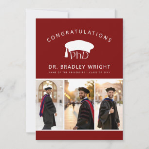 Aangepaste PhD Doctoraat Hoed Doctoraat Diploma Af Kaart