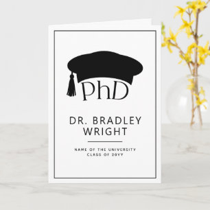 Aangepaste PhD Doctorshoed Doctoraat Afstuderen Kaart