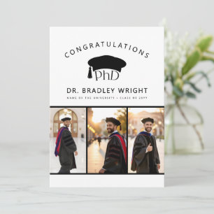 Aangepaste PhD Doctorshoed Doctoraat Afstuderen Kaart