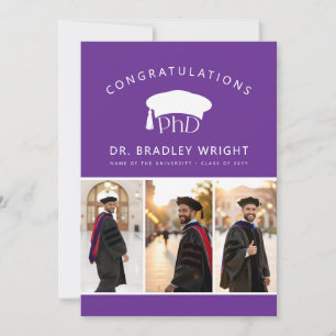 Aangepaste PhD Doctorshoed Doctoraat Afstuderen Kaart
