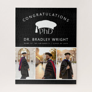 Aangepaste PhD Doctorshoed Doctoraat Afstuderen Legpuzzel
