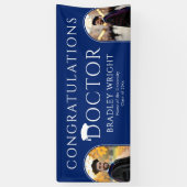 Aangepaste PhD Doctorshoed Doctoraat Afstuderen Spandoek (Verticaal)