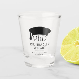 Aangepaste PhD Doctorshoed Doctorale Graad Afstude Shot Glas