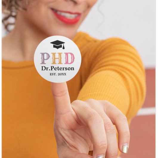 Aangepaste PhD of doctoraat Ronde Sticker