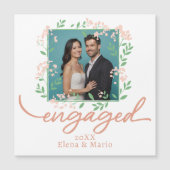 Aangepaste Photo Floral Verloving Aankondigingsscr (Voorkant)